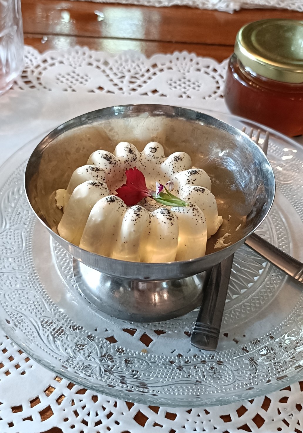 Carabao's Milk Panna Cotta dessert with honey
